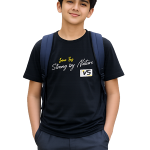 Strong By Nature Panther Print T-Shirt for Boys – Black